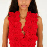 Vestido Midi Vermelho em Linho | FARM RIO