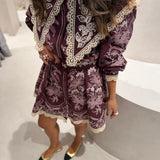 Vestido Lara Bordô Mini com Renda | FARM RIO