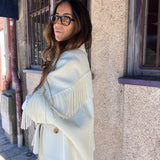 Casaco Liu Jo Pea Coat de Lã com Franjas | Liu Jo