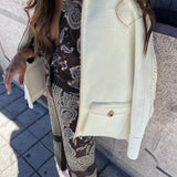 Casaco Liu Jo Pea Coat de Lã com Franjas | Liu Jo