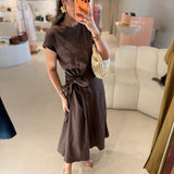 Vestido Midi Fluido Castanho | Scotch & Soda