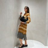 Vestido midi Ottod'ame com print castanho