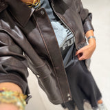 Casaco Biker em Polipele Castanho | Liu Jo