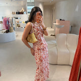 Conjunto Floral em Bege e Coral | Violeta Store