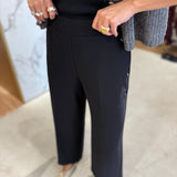 Calça Culote Preta em Malha | ottod'ame