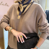 Camisola em Malha de Lã e Caxemira Camel | Liu Jo