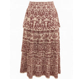 Saia Naomi Bege Midi em Tricot Jacquard | CECILIA PRADO