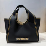 Mala de Mão Preta com Detalhe Pesponto | Love Moschino