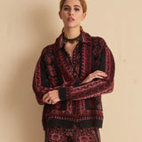 Casaco Bruna Rosa em Tricot Jacquard | CECILIA PRADO