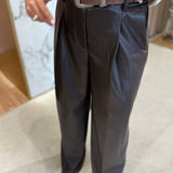 Calças Castanhas em Couro Sintético Rami | ba&sh