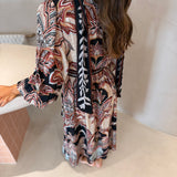Vestido Tapestry Dream Cru Midi Manga Comprida | FARM RIO