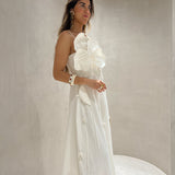 Vestido midi branco FARM RIO garden lezing