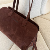 Mala de ombro Tote Bag Camurça Castanha | Love Moschino