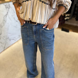 Jeans Straight Fit em Azul Denim Zoel | ba&sh