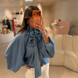 Blusa Demin com Laço | Violeta Store