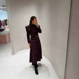 Vestido Midi Castilla Bordeaux | Violeta