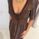 Vestido Nata Castanho em Crochet | CECILIA PRADO