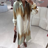 Camiseiro acetinado Ottod'ame com print tie dye verde
