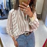 Blusa Lola às Riscas em Algodão | Semicouture