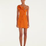 Vestido Mini Laranja com Maxi-Flor | FARM RIO