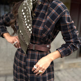 Macacão Xadrez Bibury com Botões Frontais | Violeta