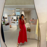 Vestido Midi Vermelho em Linho | FARM RIO