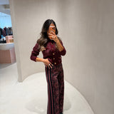 Calça Barbara Rosa em Tricot Jacquard | CECILIA PRADO