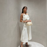 Vestido midi branco FARM RIO garden lezing