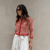 Casaco de malha vermelho em tweed Liu Jo