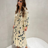 Vestido midi Ottod'ame acetinado estampado
