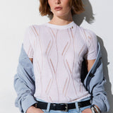 T-Shirt  de Malha Tricotada em Branco | LIU JO