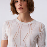T-Shirt  de Malha Tricotada em Branco | LIU JO
