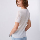T-Shirt  de Malha Tricotada em Branco | LIU JO