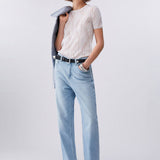 T-Shirt  de Malha Tricotada em Branco | LIU JO