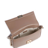 Mala de ombro taupe com fecho dourado | LIUJO