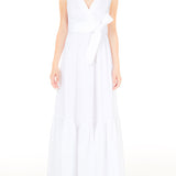 Vestido comprido com cinto
