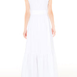 Vestido comprido com cinto