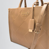 Mala de mão tote bag LIU JO em camel com pendente