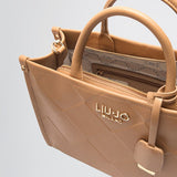 Mala de mão tote bag LIU JO em camel com pendente
