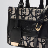 Mala de mão LIU JO mini tote bag com padrão logotipado em preto