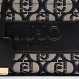 Mala de mão LIU JO mini tote bag com padrão logotipado em preto