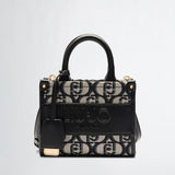 Mala de mão LIU JO mini tote bag com padrão logotipado em preto