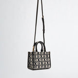 Mala de mão LIU JO mini tote bag com padrão logotipado em preto