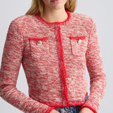 Casaco de malha vermelho em tweed Liu Jo