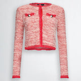 Casaco de malha vermelho em tweed Liu Jo