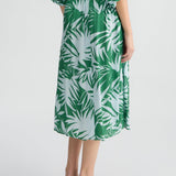 Conjunto acetinado de saia e blusa Liu Jo estampado em verde