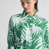 Conjunto acetinado de saia e blusa Liu Jo estampado em verde