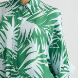 Conjunto acetinado de saia e blusa Liu Jo estampado em verde
