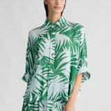 Conjunto acetinado de saia e blusa Liu Jo estampado em verde
