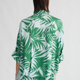 Conjunto acetinado de saia e blusa Liu Jo estampado em verde